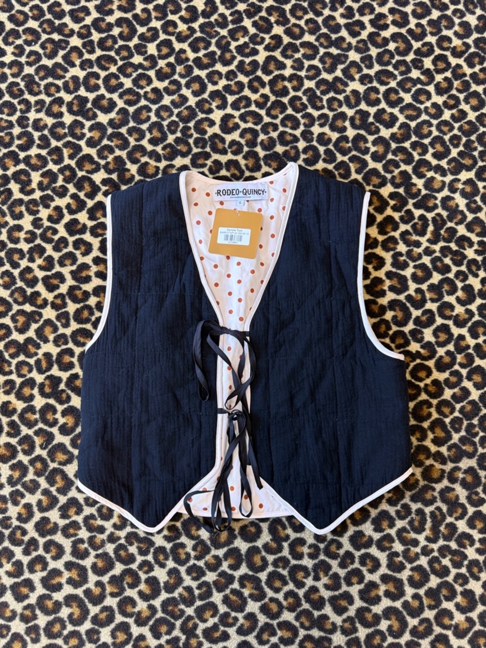 Black Tie-Front Vest